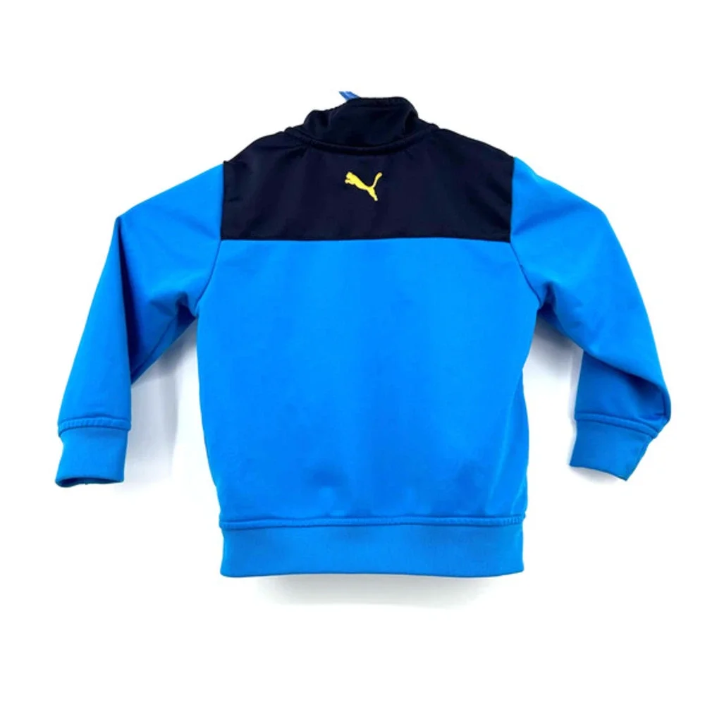 Puma size 2T toddler zip‎ up track jacket blue yellow black full zip
